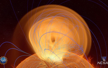 A simulation of a coronal mass ejection from the sun