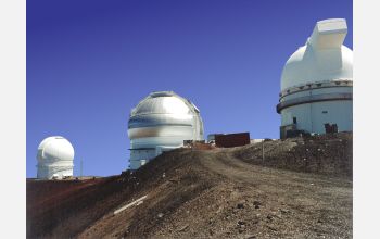 The ridgeline along Mauna Kea, Hawaii, showing the first 8-meter Gemini telescope