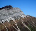 Photo of a rock formation showing evidence of past glaciation in tropical latitudes.