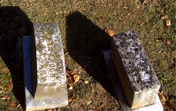 Photo of graves in a graveyard.