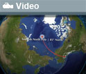 HIPPO V's flight plan to the North Pole, the word Video and a video icon.