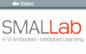 Text: SMALLab, K-12 Embodied + Mediated Learning, Video with video icon at top