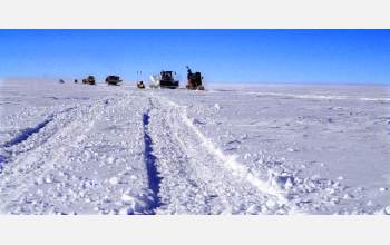 A caravan trekked nearly 110 tons of cargo from McMurdo station to the South Pole.