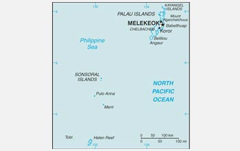 Map of the Palau Islands.