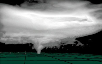 Tornado simulation created using terascale computer system