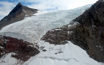 Lacroix Glacier and other glaciers flow into the Taylor Valley in Antarctica