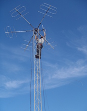 Man in radio tower