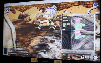 computer screen showing an image from The Mars Rover video game