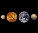the inner planets of our solar system, Mercury, Venus, Earth and Mars