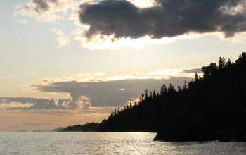 Photo of the shoreline of Isle Royale in Lake Superior.