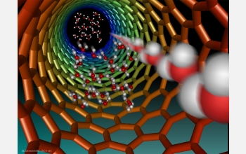 Water travels through carbon nanotubes faster than models predict.