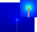 This simulation shows the electric field surrounding the nanotube radio during radio operation.