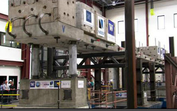 70-foot long concrete bridge atop three shake tables