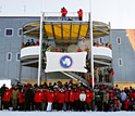 Photo of the dedication crowd at the new South Pole station