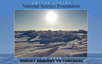 U.S. National Science Foundation FY 2008 Budget Request to Congress and photo of sun and snow.