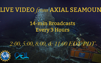 Watch a video showing Axial Seamount in the Pacific Ocean, via the Ocean Observatories Initiative.