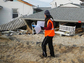 Researchers collect data on damaged buildings at Ortley Beach, New Jersey, after Hurricane Sandy.
