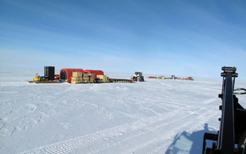 the convoy at Pine Island Glacier in Antarctica.