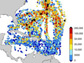 Map showing 6,100 offshore locations where students of SEA collected pieces of plastic.