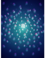artist's rendition of polar gas molecules