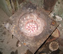 Photo of a blazing hot coal burning stove in a village outside of Beijing.