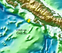 Map showing the location of the CRISP research site off Costa Rica.