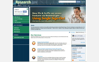 Research.gov home page.