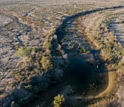 Photo of the Colorado River which runs dry two miles below the Morelos Dam.