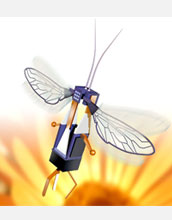 An artist's conception of a robotic bee, created as part of the Harvard RoboBees Project.