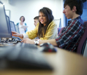 students working on computers