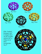Molecule has spherical carbon cage surrounding triangular cluster of three scandium atoms