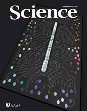 Cover of the September 7, 2012 issue of the journal Science.