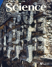 Cover of the journal Science showing detailed stone sculptures.