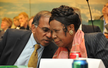 NSF Director Dr. Subra Suresh and Rep. Sheila Jackson Lee.