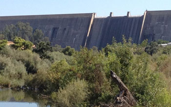 Friant Dam on the Lower San Joaquin River in California.