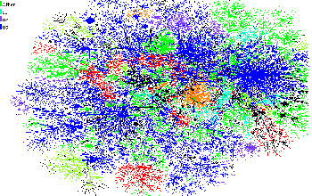A map of the internet, colored by IP addresses