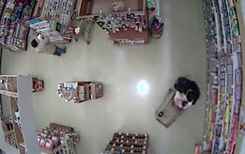 Overhead view of store interior