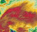 DOW Doppler radar showing a rotating cell in a snowband over Fair Haven, N.Y.