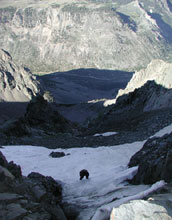 Maureen Ryan crosses a snowfield