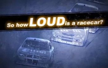Race cars on track and words So how loud