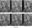 6 images of the same man showing various processing quality