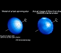 Animation comparing a model predicting what Altair would look like with an actual image of the star.