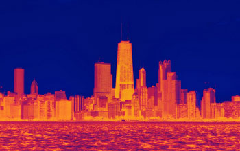 Heat map of Chicago skyline