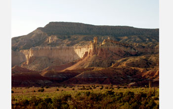 Photo showing the cliffs west of Ghost Ranch in New Mexico.