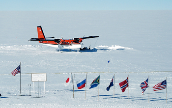 A Twin Otter aircraft at the South Pole