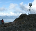 Station AV01, east of Augustine's summit, survived the recent eruptions and sends hourly data.