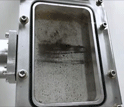 animated gif showing a container purifying water
