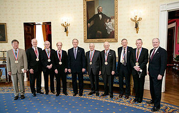 Group of Medal of Science recipients with President Bush and OSTP Director John Marburger