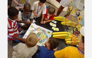 Students play Widget Works at a Center for BioModular Multi-Scale Systems summer camp