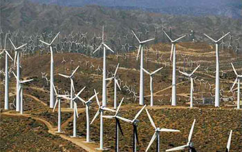 Photo of a wind farm in Texas.